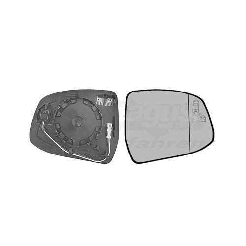  Exterior mirror glass, right for FORD FOCUS II, FOCUS II Saloon, FOCUS II Estate, MONDEO IV, MONDEO IV Saloon, MONDEO IV Turnier - RE00950 