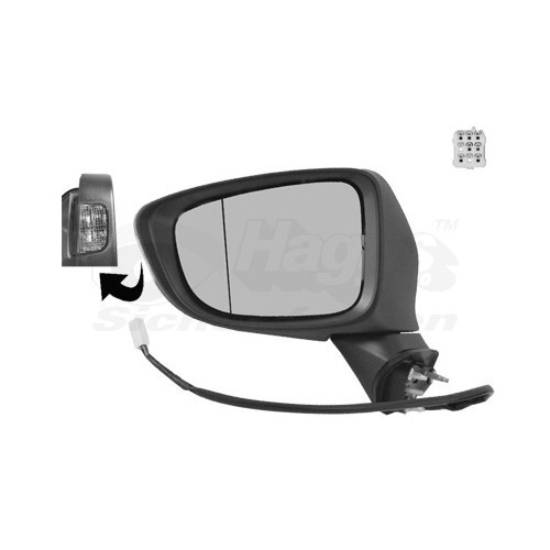  Left-hand wing mirror for MAZDA 6 Saloon, 6 Estate - RE01058 