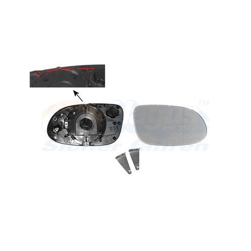  Right-hand mirror glass for Mercedes A-Class W168 (1997-2003) - RE01158 