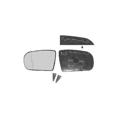  Vetro dello specchio esterno destro per MERCEDES-BENZ CLASSE E, CLASSE EBreak - RE01196 
