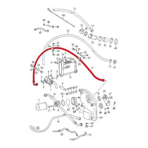 Tubo di sfiato olio motore per Porsche 911 tipo F (1965-1971) - RS00143