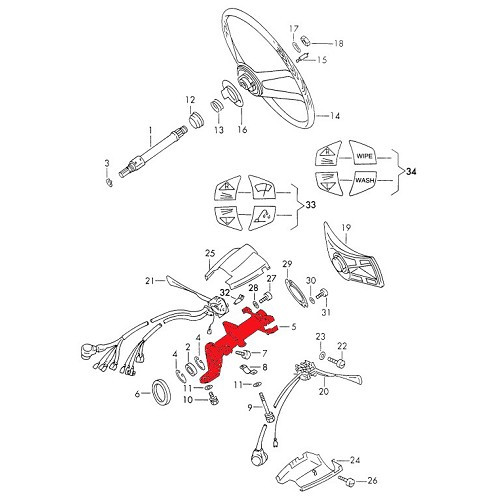 Steering protection tube for Porsche 911 type F and 912 (1968-1973) - RS00197