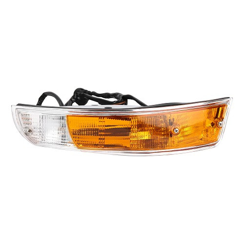     
                
                
    Indicatore anteriore completo in metallo con bordo cromato per Porsche 911 tipo F (1969-1972) - lato destro - RS00308
