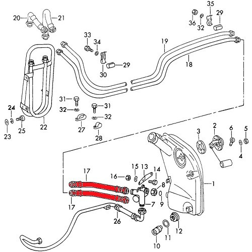 Oil pan pipe for Porsche 911 S and Carrera 2.7 RS (1970-1973)  - RS00363