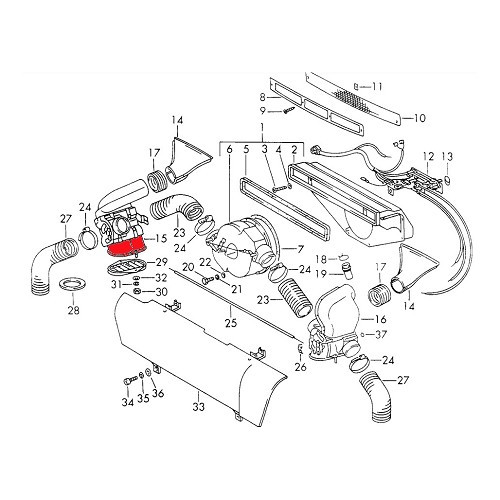Supporto griglia di ventilazione inferiore per Porsche 911 (1968-1989) - RS00387