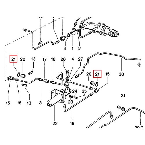 Brake line clamp for Porsche 914 (1970-1976) - RS00447