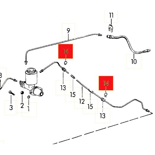 Collare di protezione del tubo del freno in gomma per Porsche 911 (1965-1989) - RS00452