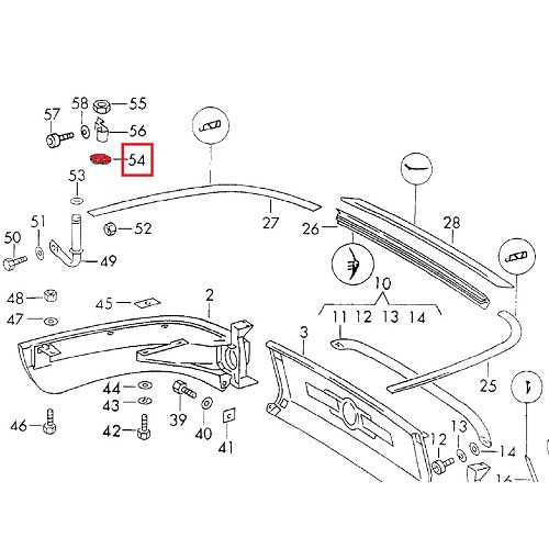 Unterlegscheibe für das Halterohr des hinteren Stoßfängers von Porsche 911 (1965-1989) - RS00470