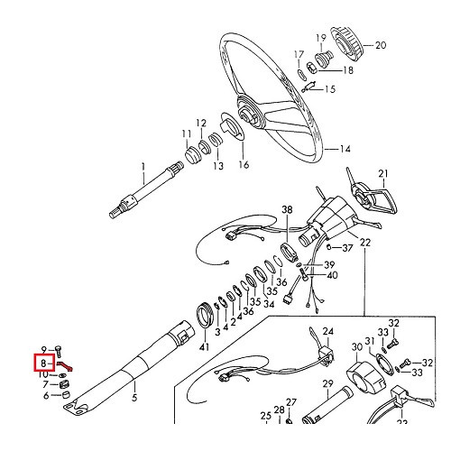 Arrêtoir sur colonne de direction pour Porsche  911 type F (1965-1967) - RS00471