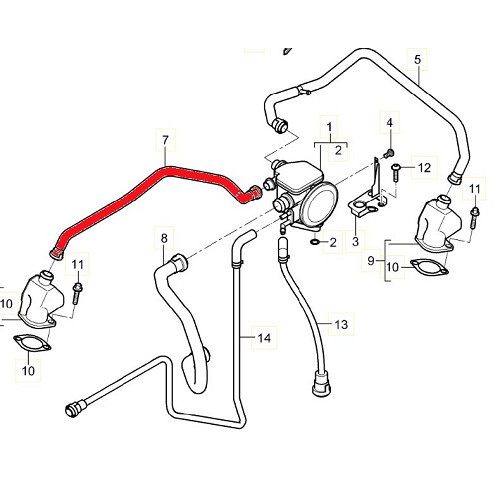 Fahren des Ölabscheiders Zylinder 1, 2 und 3 für Porsche 997 ph 1 (2005-2008) - RS00502