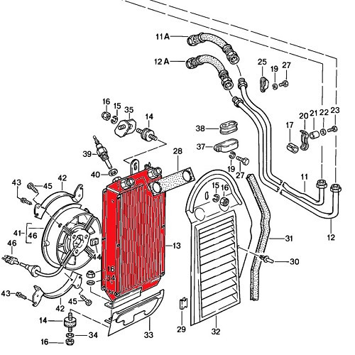 Radiatore dell'olio ad alte prestazioni per Porsche 911 tipo G (1979-1989) - RS00528