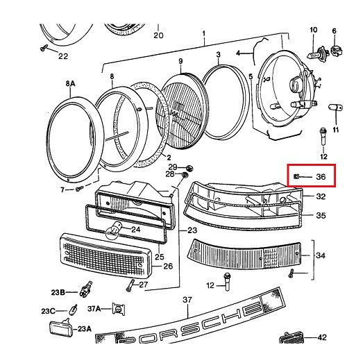 Set of 4 Porsche 911 taillight cage nuts (1969-1989) - RS00529
