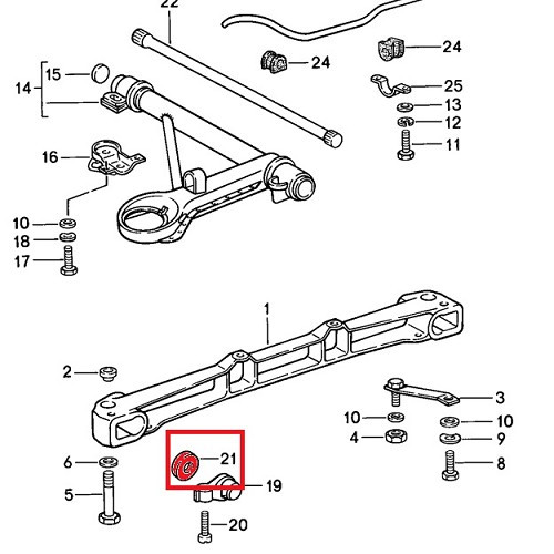 Guarnizione in schiuma per la regolazione della barra di torsione anteriore per Porsche 911 tipo G (1974-1989) - RS00540