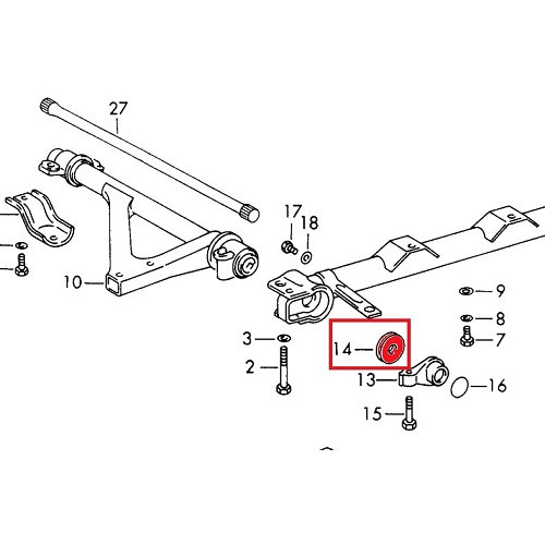 Guarnizione in schiuma per la regolazione della barra di torsione anteriore per Porsche 914 (1970-1976) - RS00541