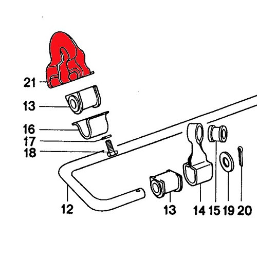 Stabilisatorhalterung zum Anschweißen für Porsche 911 Typ G (1974-1977) - RS00551
