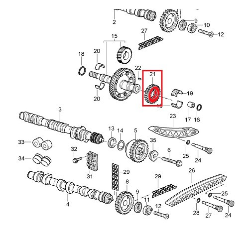 Pignone contralbero Dansk per Porsche 997 turbo e GT2 (2007-2011) - RS00581