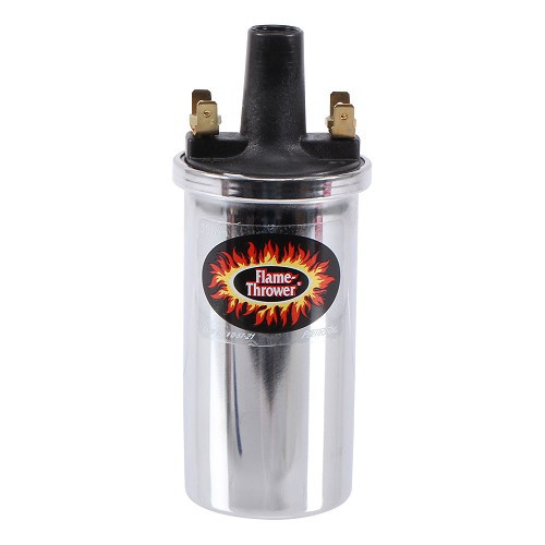     
                
                
    Bobine d'allumage PERTRONIX FLAME THROWER 40000 Volts - 3 Ohms - 12V - chromée - RS00605
