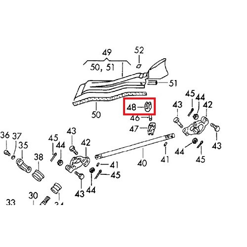 Supporto superiore del piantone dello sterzo per Porsche 911 tipo F (1965-1968) - RS00657