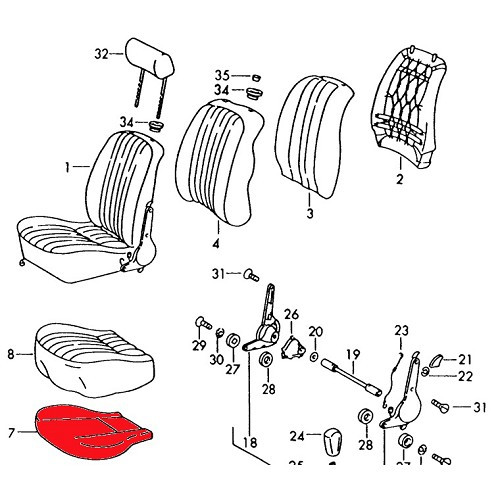 Sitzschaum für Porsche 911 Typ F (1965-1972) - RS00665
