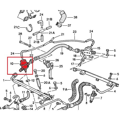Régulateur de pression d'essence pour Porsche 911 type G 3.2 (1984-1989) - RS00699