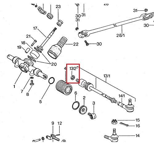 Washer between steering rack and tiller for Porsche 930 Turbo (1975-1989) - RS00712