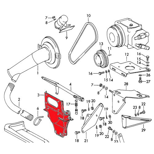 Supporto motore posteriore per Porsche 911 tipo F (1969-1973) - RS00743