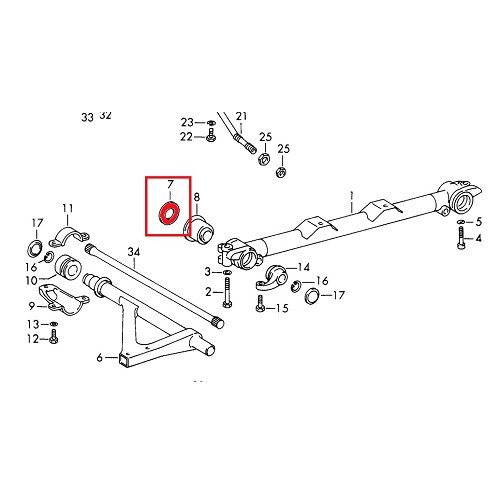 Rondella silentbloc anteriore per Porsche 912 (1965-1967) - RS00767