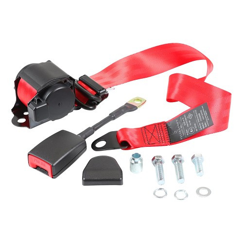     
                
                
    Ceinture de sécurité 3 points rouge avec enrouleur automatique pour Porsche 914 (1970-1976) - RS00788

