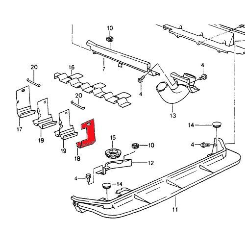 Deflettore aria motore per Porsche 964 turbo e 965 turbo (1991-1994) - RS00792