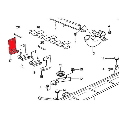 Motorluftleitblech ARD oder AVG für Porsche 964 turbo und 965 turbo (1991-1994) - RS00794