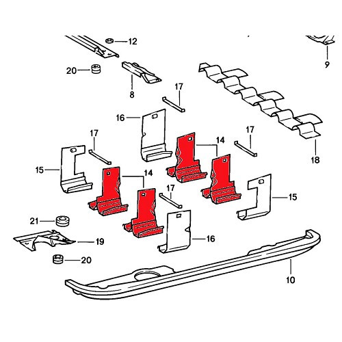 Central engine air deflector plate for Porsche 911 type G (1975-1989) - RS00795