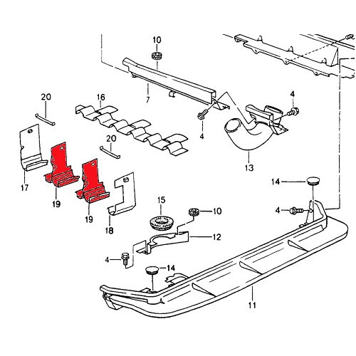 Central engine air deflector plate for Porsche 964 turbo and 965 turbo (1991-1994) - RS00796
