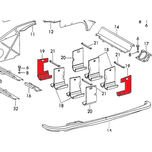 DANSK Motorluftleitblech AVG oder ARD für Porsche 911 Typ F (1965-1973) - RS00814