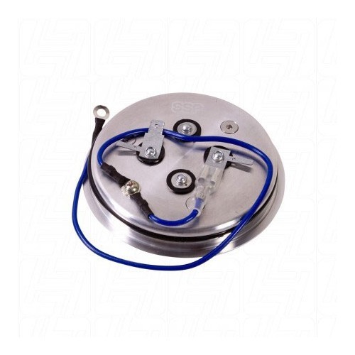  Polished aluminium horn button for 9 screws steering wheel - 92 mm diameter - RS00837-1 