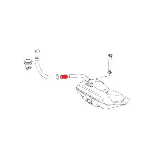  Manicotto di gomma per bocchettone del serbatoio per Porsche 911, 912 e 930 - RS10154-1 