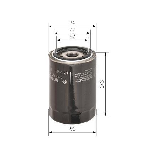  Oil filter for Porsche 911 from 1972 to 1989, 930 & 964 - RS10196-3 