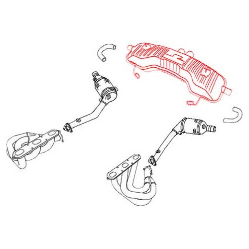 Bauletto sportivo in acciaio inox DANSK per Porsche 986 Boxster (2000-2004) - RS10609