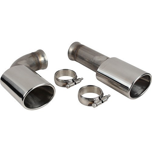  DANSK oval exhaust tip in polished stainless steel for Porsche 964 (1989-1994) - pair - RS10880 