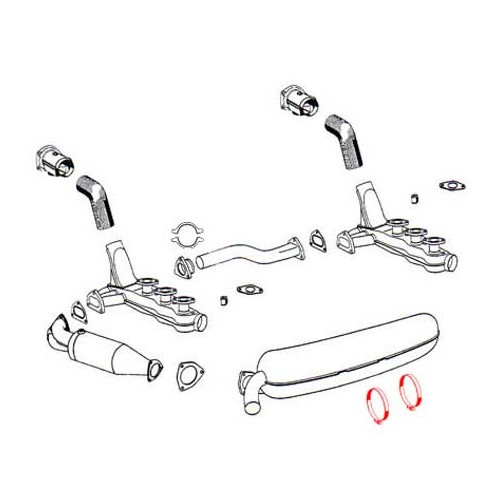 Exhaust clamp collar for Porsche 911 (1984-1989) - left-hand side - RS11137