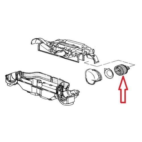  Soplador de aire para Porsche 964 - lado izquierdo - RS11432-1 