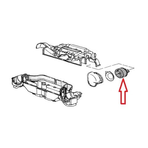  Luchtblazer voor Porsche 964 - rechts - RS11433-1 