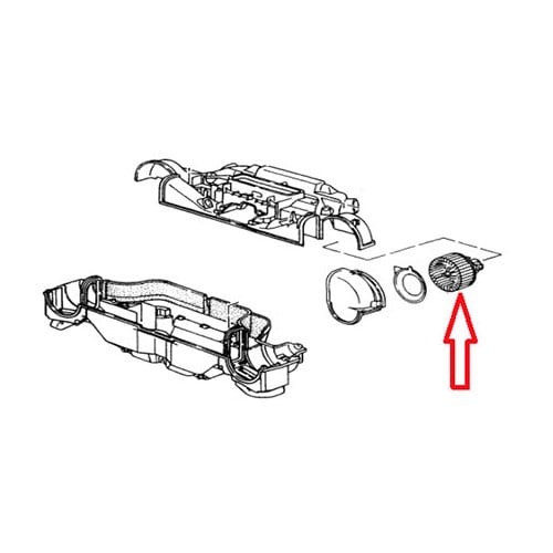  Soplador de aire para Porsche 993 - lado derecho - RS11439-1 