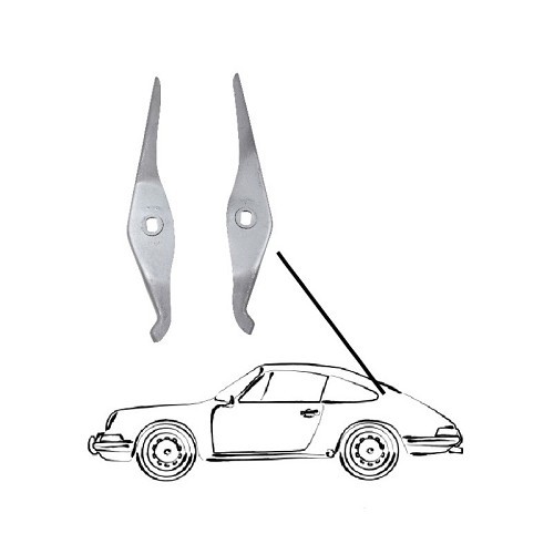 	
				
				
	DANSK montagebeugels voor achterste motorkapscharnieren voor Porsche 911, 912 en 930 (1965-1986) - RS12078
