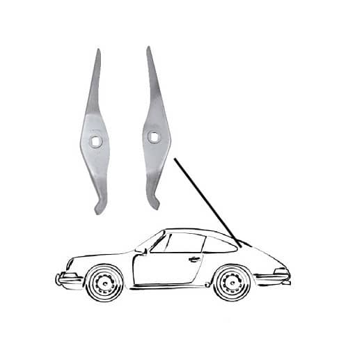  Soportes de montaje DANSK para las bisagras del capó trasero para Porsche 911, 912 y 930 (1965-1986) - RS12078 