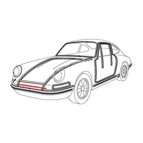  Selo do pára-choques frontal para Porsche 911 e 912 (1965-1973) - RS12400-1 