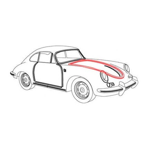  Junta de capó delantero para Porsche 356 (1950-1965) - RS12496-1 