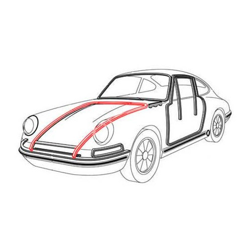 Engine bonnet seal for Porsche 911 and 912 - RS12499