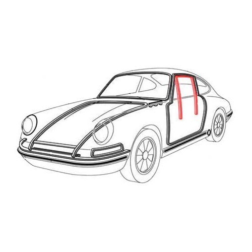  Guía de cristal de puerta para Porsche 911, 964 y 993 - RS12526-4 