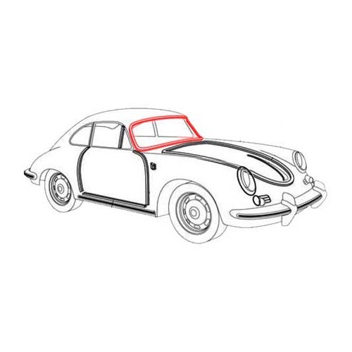 Voorruit afdichting voor Porsche 356 Coupé A, B en C (1956-1965) - RS12538-1 