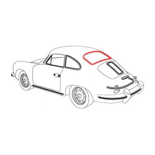  Achterruit afdichting voor Porsche 356 Coupe pre A, A en B T5 (1950-1961) - RS12541-1 